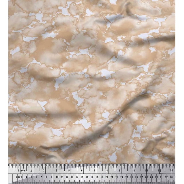 Soimoi Modal Satin Fabric Cloud Nature Print Fabric by the Yard 42 Inch Wide