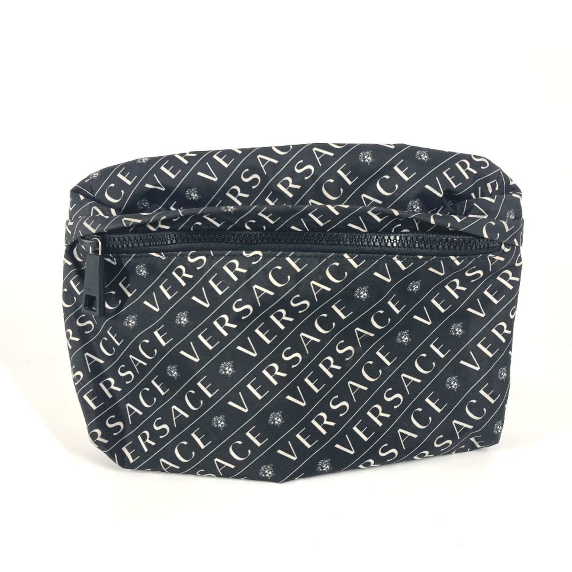 Versace Two-Tone Logo Medusa Crossbody Belt Bag, Nylon Waist Body La Medusa Nylon Belt Bag | VERSACE US main image 3