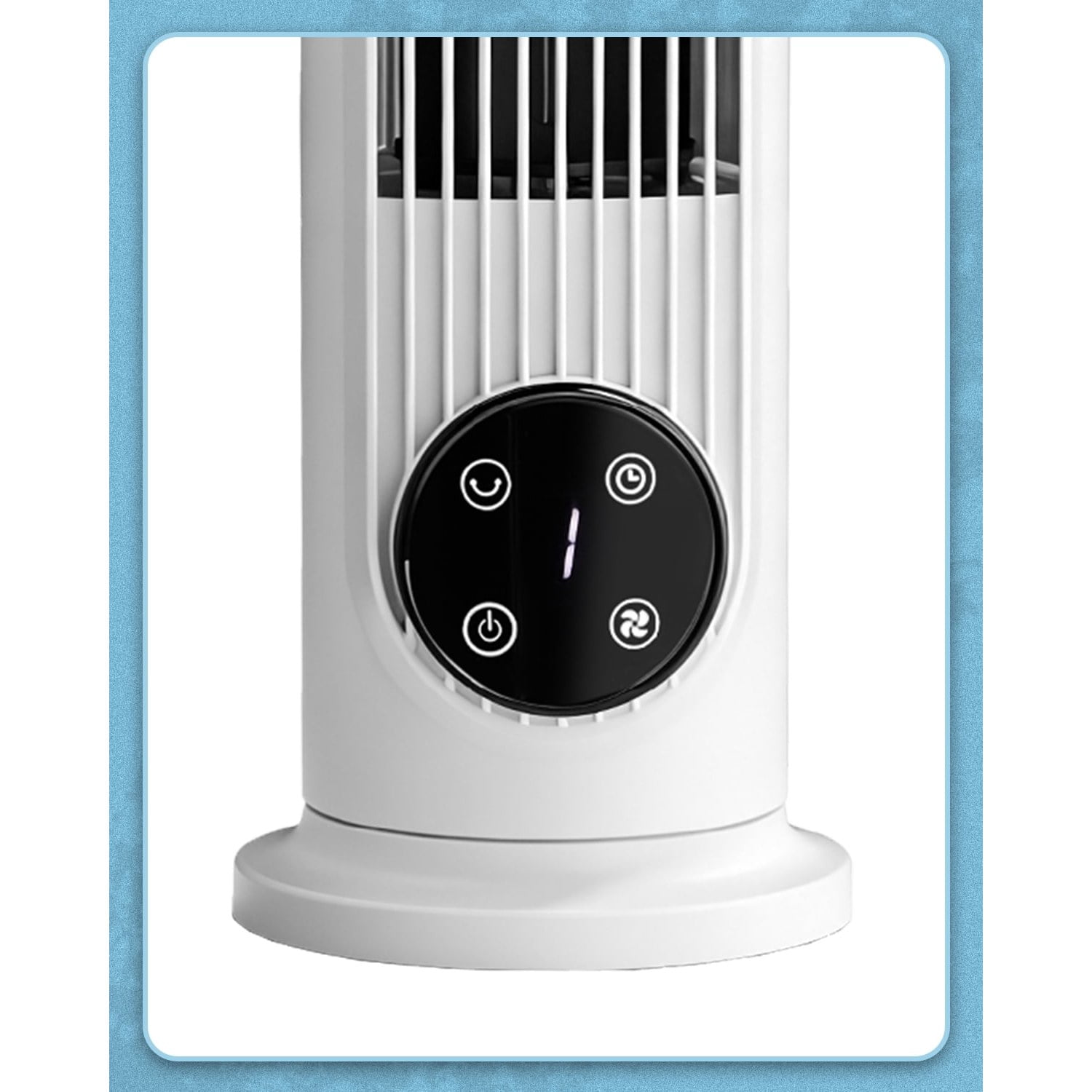 Tower Fan, 110V, 25W, 16 Inch Mini Column Tower Fan, Touch Control with Remote, Plastic Body, Copper Motor, White, 3 Speed, Oscillating, 9-Hour Timer, Floor & Wall Mount for Home Use