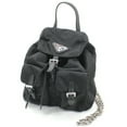 thumbnail image 1 of Pre-Owned Prada PRADA Shoulder Bag Mini Backpack Nylon Black 1BH029 Women's NERO..., 1 of 12
