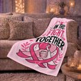thumbnail image 6 of This Fight Together Awareness Theme, Cozy Typography Art Scene, Warm Flannel Blanket for Living Room and Reading Nook, Art Lovers Valentine's Day Gift, Artistic Home Decor, 6 of 9