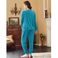 thumbnail image 5 of Ekouaer Womens Pajamas Sets Long Sleeve Soft Sleepwear 2 Piece Velvet Pjs Lounge Sets with Pockets, 5 of 6