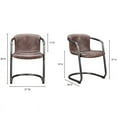 thumbnail image 4 of Moe's Freeman Leather Dining Arm Chair Light Brown (Set of 2), 4 of 4