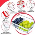 thumbnail image 4 of 10 Pack Glass Meal Prep Containers 2 Compartment Set, 30 OZ Airtight Glass Lunch Containers,  Storage Containers with , for Microwave, Oven, Freezer & Dishwasher Friendly,Red, 4 of 6