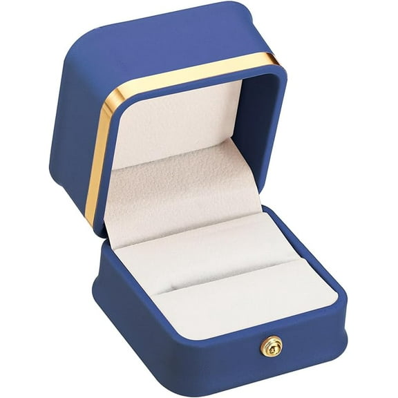 Velvet Ring Box, Single Slot Wedding Ring Box Vintage Jewelry Holder for Engagement Proposal Ceremony Anniversary Style 2