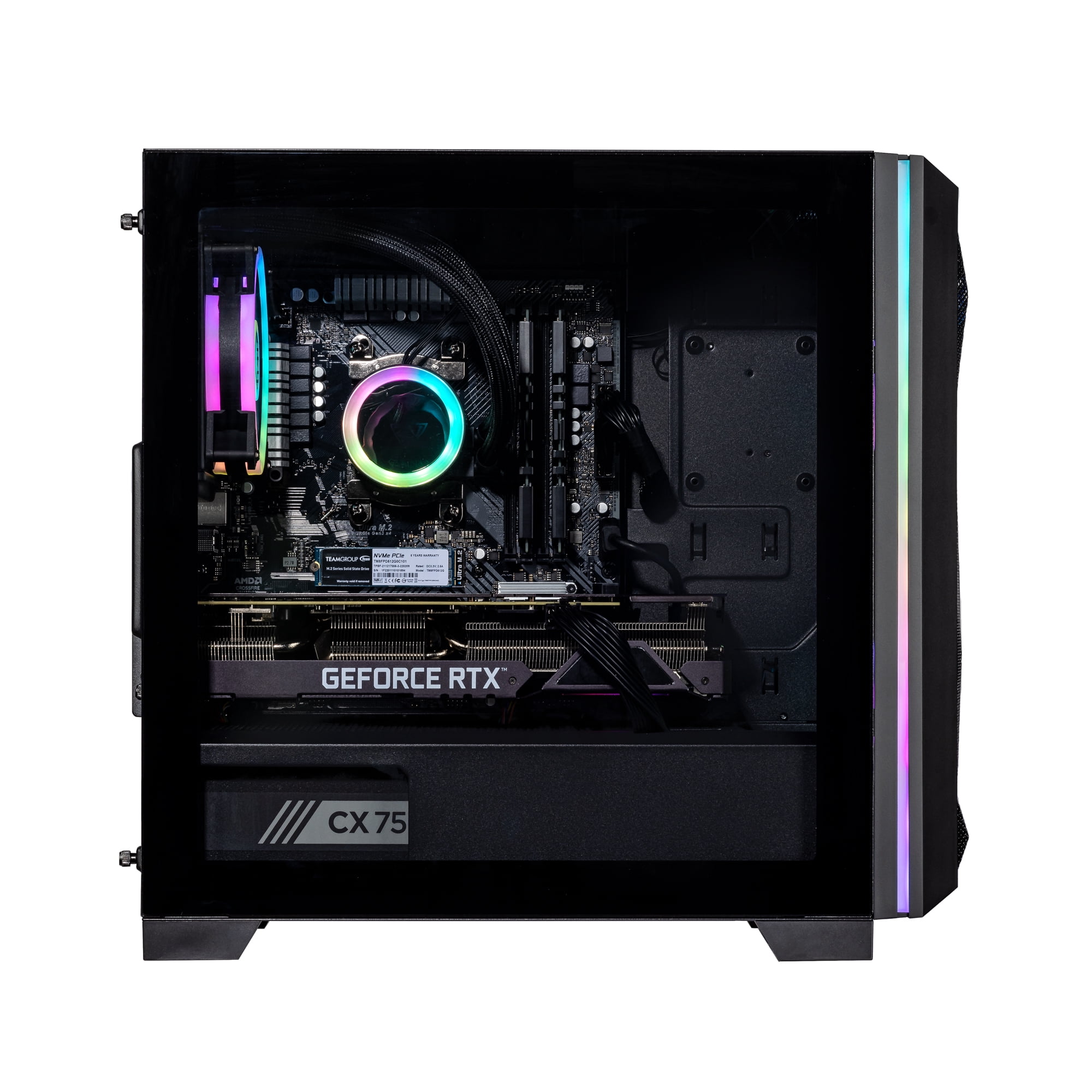 Velztorm Mini Pilum CTO Gaming Desktop PC (AMD Ryzen 7 - 5700X 8-Core, GeForce GTX 1050 Ti, 64GB DDR4, 2TB PCIe SSD, 120mm AIO, RGB Fans, 750W PSU, WiFi 5, BT, Win10P) VELZ0058