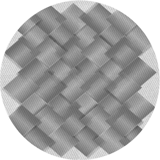Ahgly Company Tapis Rond Lavable en Machine Intérieur Transitionnel Gris Platine, 3 Pieds Rond