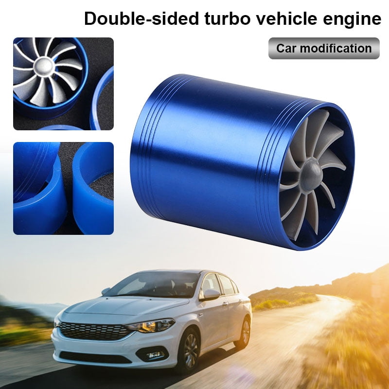 For MAZDA Air Intake Dual Fan TURBO Supercharger Turbonator Gas Fuel Saver BLACK