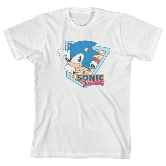 Sonic the Hedgehog Classic Character Youth White Graphic Tee-Large
