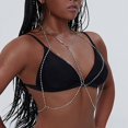 thumbnail image 4 of Cadena de cuerpo de cristal sexy con diamantes de imitación plateados, cadenas de sujetador de bikini, dije para el cuerpo de playa, accesorios para el cuerpo para fiesta y club nocturno, joyería para mujeres y niñas Rojo Verde, 4 of 5