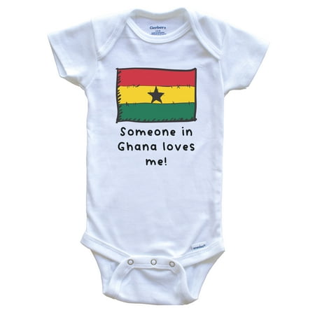 

Someone in Ghana Loves Me Ghanaian Flag Cute Baby Bodysuit