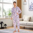 thumbnail image 3 of joogoo Butterflies Pink Print Unisex Adults Onesies Pajamas Jumpsuits L, 3 of 7