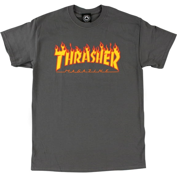 Thrasher Flame Large Size Charcoal/Yellow & Red