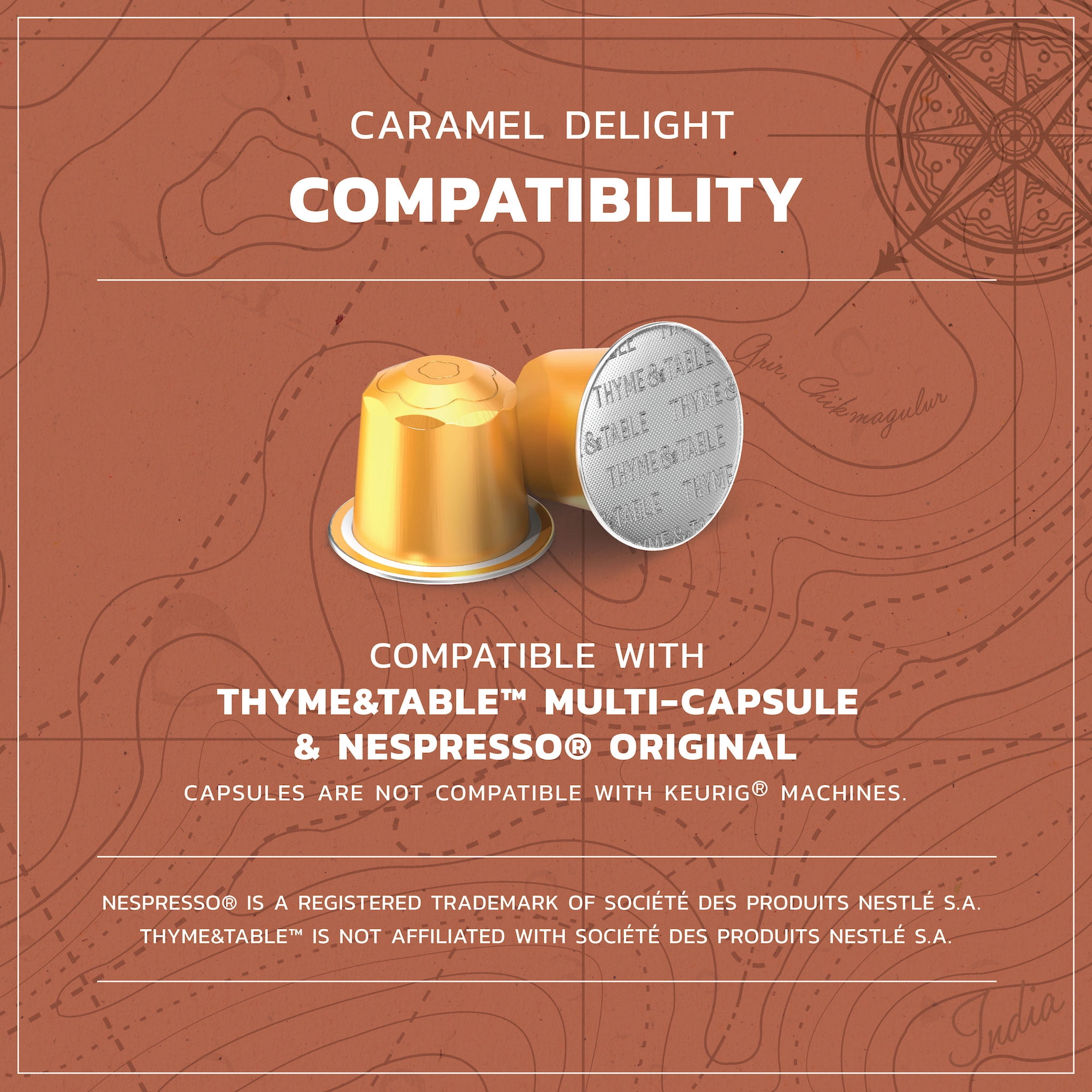 Thyme & Table Coffee Capsules, Medium Roast, Caramel Delight
