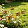 thumbnail image 6 of Butterfly Iron Garden Stake, Delicate Butterfly Metal Art Stable Ground Plug Design, Yard Decorative Insert, Craft Figurine for Garden Lawn Outdoor Pastoral Scene Decoration, 6 of 6