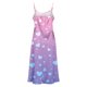 thumbnail image 4 of Falda Larga Verano Casual Impreso Cuello en V Color Dividido sin Mangas para las Faldas Largas de las Mujeres de la Playa de las Vacaciones de la Fecha de Uso, 4 of 8