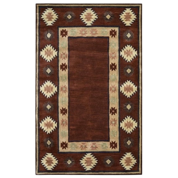 Alora Decor Ryder 12' x 15' Tribal Burgundy/Tan/Rust/Navy/Sage Hand-Tufted Rug