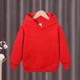 thumbnail image 4 of Kids Hoodie Pullover Hooded Sweatshirt Long Sleeve Solid Color Pockets Soft Casual Tops, 4 of 6