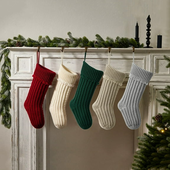 XGFHYJEH Christmas Stockings, Personalized Christmas Stocking, Christmas Stockings with Initials, Family Christmas Stockings, Initial Knit Stocking for Christmas, Christmas Decoration