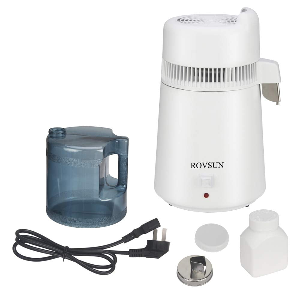 ROVSUN【Upgraded】1.6 Gallon/6L Countertop Home Water Distiller  with Flame-retardant Material, BPA-Free Container & Stainless Steel Interior, Distilled Water Maker Purifier