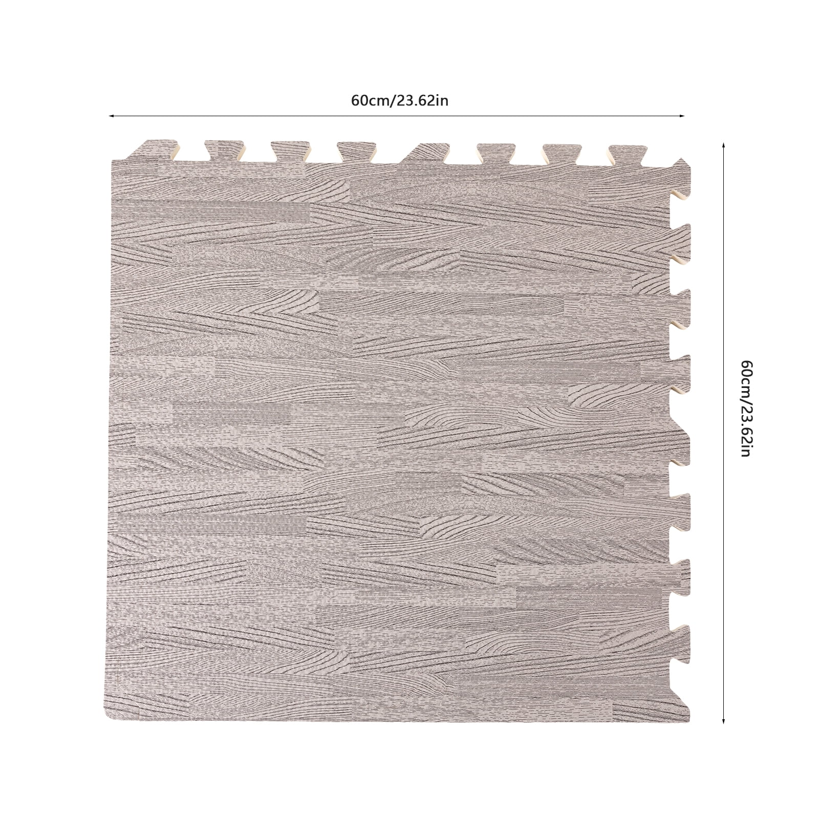 25-Pack Grey Wood Grain Foam Floor Mats 24x24 Inch Each EVA & PE Interlocking Tiles for Home Gym, Playroom