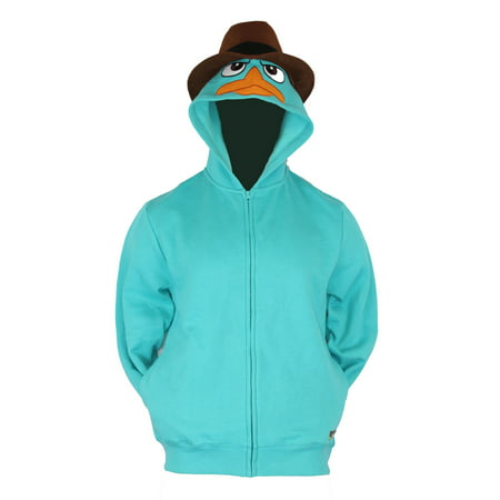 Phineas and Ferb Mens Costume Hoodie Sweatshirt - Perry Agent P Costume Style