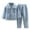 Blue, variant on Byoo Flannel Toddler Girls Outfit Cozy Solid Button Down Lapel Collar Coat Pants Homewear Soft Kids Nightwear
