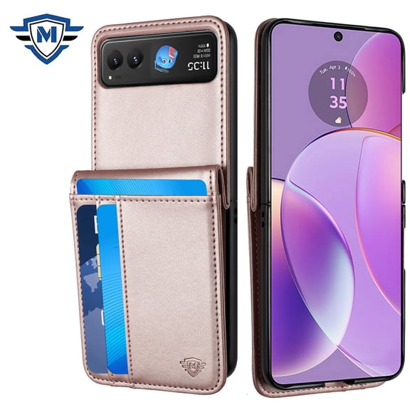 XPM for Motorola Razr 2025 Phone Case, Premium Pouch PU Leather Wallet with Credit Card ID Slots Storage Holder Pocket Hybrid Flip Cover for Motorola Razr (2025) (Rose Gold)