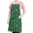 thumbnail image 5 of Green Christmas Gingerbread Man Apron-Garden Aprons for Women with Pockets-Cotton Linen Waterproof Kitchen Cooking Gardening Aprons Adjustable for Kitchen,Cooking,BBQ and Salon 32"x27", 5 of 7