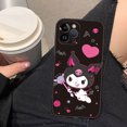 thumbnail image 3 of Funda de teléfono con dibujos animados Kuromi para Apple, cubierta de silicona suave negra para iPhone 15 14 13 12 11 Pro XS Max Mini 7 8 Plus X XR SE, 3 of 5