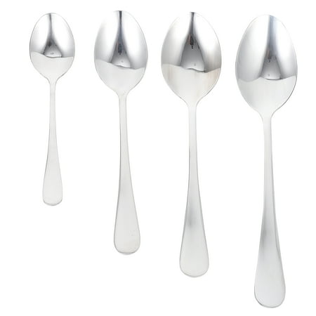 

8Pcs Stainless Steel Soup Spoons Practical Large Scoops Rice Ladles (Silver)