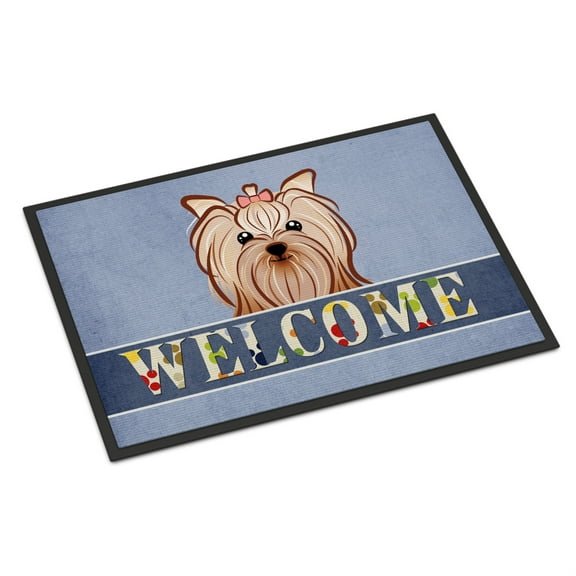 Carolines Treasures BB1390JMAT Yorkie Yorkishire Terrier Welcome Indoor or Outdoor Mat, 24 x 36", Multicolor