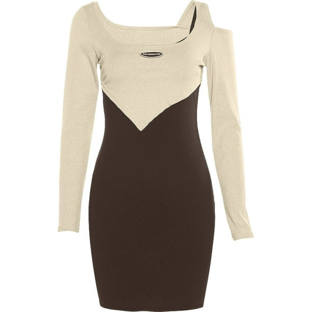Vestido tubo de verano para mujer, minivestido plisado de un hombro para fiesta de cóctel, hasta la rodilla Adepaton BST3010188-3