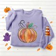 thumbnail image 5 of Jsaierl Womens Halloween Sweatshirts Plus Size Print Pullovers Stretch Loose Fit Crewneck Long Sleeve Shirt Tops Halloween Clothes, Sizes S-2XL, 5 of 5
