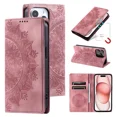 thumbnail image 2 of Funda tipo billetera con tótem en relieve y ranuras para tarjetas para iPhone 16, 15, 14, 13, 12, 11 Pro Max, 13 Pro, X, XR, 7, 8 Plus, funda de cuero con tapa magnética, 2 of 5