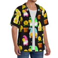 thumbnail image 2 of Sikiie Gnomes With Sunflowers Men's Wrinkle Free Untucked Cuban Shirt Business Casual Button Down Shirts Short Sleeve ShirtX-Large, 2 of 5