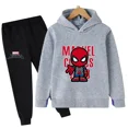 thumbnail image 3 of Ropa de moda de primavera y otoño para niños, sudaderas con capucha y pantalones con estampado de dibujos animados de Marvel Spiderman, conjuntos de 2 piezas, trajes deportivos informales para niños y, 3 of 5