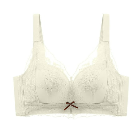 Gnurob Womens Lace Bralette  Sexy Lace Bra Push Up Bralettes Plus Size No Underwire Bras Hide Back Fat Underwear Adjustable Straps lingerie for Women Clearance Saving White X-Large