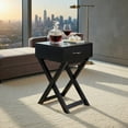 thumbnail image 3 of Topcobe Design Sofa Side Table with X-Shape Drawer for Living Room Bedroom, Narrow Nightstand Sofa Table , Living Room Furniture, Black, 3 of 8