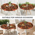 thumbnail image 7 of Halloween Crazy Pumpkins Pattern Round Fitted Tablecloth with Elastic Edge,Dining Table Cover Waterproof,Outdoor Round Tablecloth for Camping,Dining,Indoor and Outdoor, 7 of 7