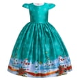 thumbnail image 1 of Vestido de Navidad para niños, vestido estampado de tela forjada, vestido de princesa para niña de Papá Noel navideño, 1 of 6