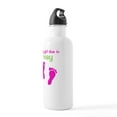 thumbnail image 3 of CafePress - Pinkfeet_Babygirlduein Stainless Water Bottle 1 - Stainless Steel Water Bottle, Sports Bottle, 1.0L, 3 of 5