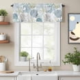 thumbnail image 2 of Curtain Valance for Windows, Summer Ocean Shell Starfish Kitchen Valances Rod Pocket Short Curtains, Coastal Watercolor Coral Window Valance for Bedroom Bathroom Living room 56x16in, 2 of 9