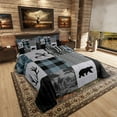 thumbnail image 2 of Erosebridal Hunting Bear Bedding Twin Comforter Set, Farmhouse Wildlife Down Comforter, Patchwork Plaid Decor, 2pcs, 2 of 8