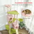 thumbnail image 7 of 73.6in Multi-Level Flower Design Cat Tree, Pink Cream White Cat Condo with Hammock Sisal Scratching Posts, Stable Cat Activity Tower for 2-3 Cats, 7 of 7