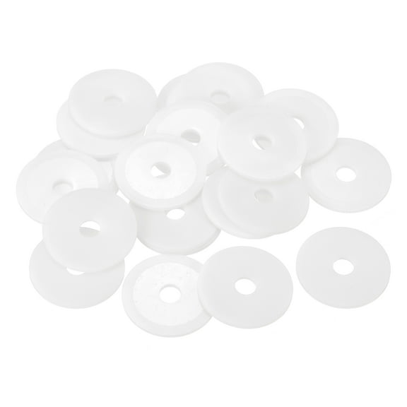 25Pcs M8 Nylon Flat Washers Plastic Washer 8mm ID 40mm OD 2mm Thick, White