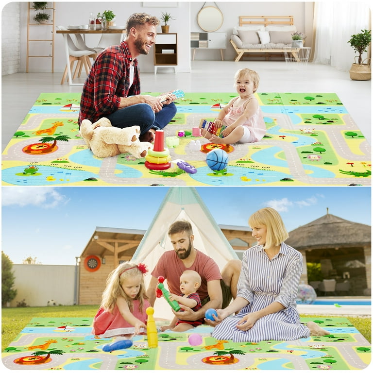 Baby Play Mat: Foldable, Padded Floor Mat for Crawling, Playing, and Toddler Playroom | Baby Care Foam Mat | Extra-Large Floor Mats for Kids 