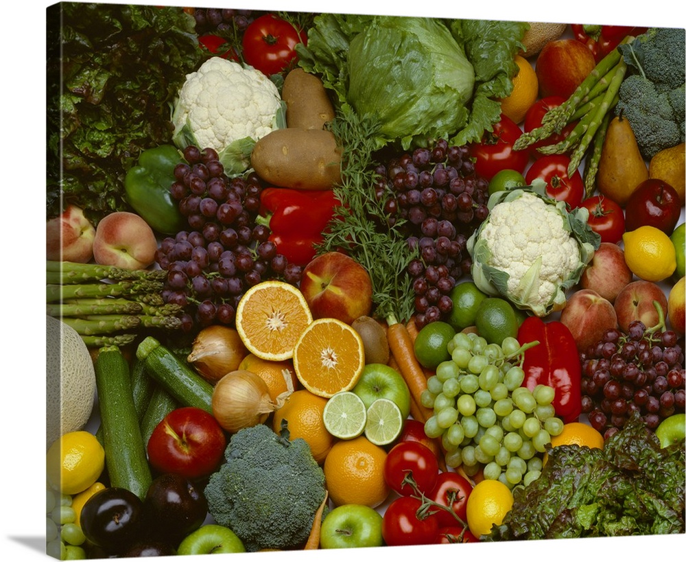 Great BIG Canvas "Produce, Spread of mixed fruits and vegetables