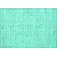 thumbnail image 1 of Ahgly Company Machine Washable Indoor Rectangle Persian Turquoise Blue Traditional Area Rugs, 7' x 9', 1 of 4