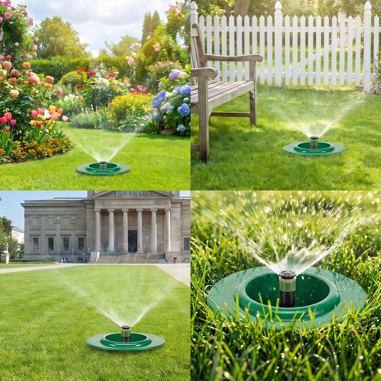 6 Pcs Sprinkler Head Protector Plastic Sprinkler Donut Guard for Lawn 6.69 in Circle Shaped Donut with 3.5 in Inner Diameter Green Outdoor Lawn Spray Guard